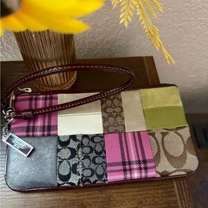 Vintage Coach Patchwork Signature Wristlet
